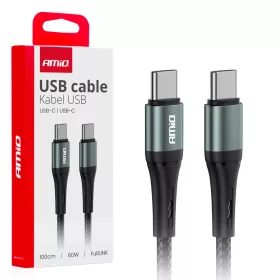 AMiO USB-C–USB-C kábel 60W 100cm FullLINK (03914)