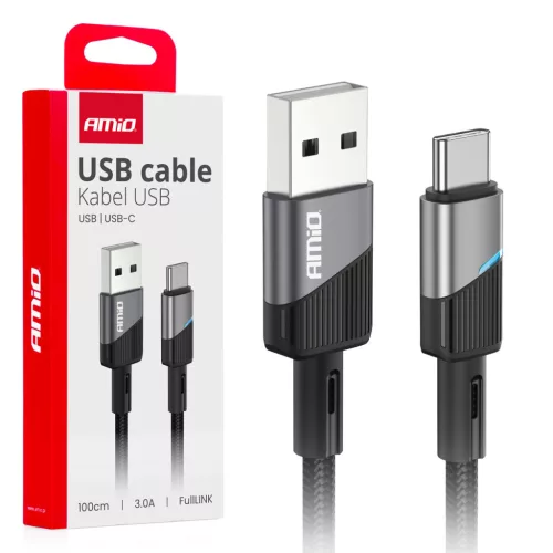 AMiO USB–USB-C kábel 3A 100cm FullLINK (03923)