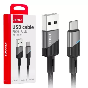 AMiO USB–USB-C kábel 3A 200cm FullLINK (03924)