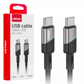 AMiO USB-C–USB-C kábel 60W 200cm FullLINK (03927)