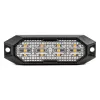 AMiO keskeny, hűtőrácsba szerelhető borostyánsárga LED-villogó, 4×3 W, R65/R10, 12/24 V, IP6K9K (03929)