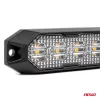 AMiO keskeny, hűtőrácsba szerelhető borostyánsárga LED-villogó, 4×3 W, R65/R10, 12/24 V, IP6K9K (03929)