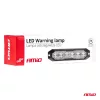 AMiO keskeny, hűtőrácsba szerelhető borostyánsárga LED-villogó, 6×3 W, R65/R10, 12/24 V, IP6K9K (03930)