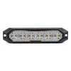 AMiO keskeny, hűtőrácsba szerelhető borostyánsárga LED-villogó, 6×3 W, R65/R10, 12/24 V, IP6K9K (03930)