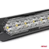 AMiO keskeny, hűtőrácsba szerelhető borostyánsárga LED-villogó, 6×3 W, R65/R10, 12/24 V, IP6K9K (03930)