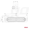 AMiO keskeny, hűtőrácsba szerelhető borostyánsárga LED-villogó, 6×3 W, R65/R10, 12/24 V, IP6K9K (03930)