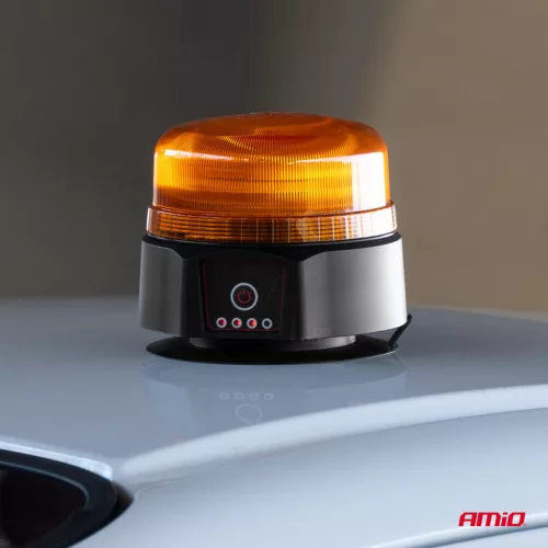 AMiO vezeték nélküli LED-es figyelmeztető lámpa távirányítóval R65 R10 12/24V (03932)