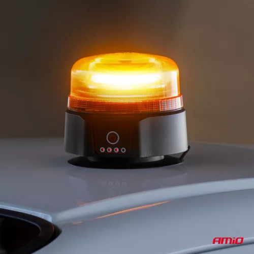 AMiO vezeték nélküli LED-es figyelmeztető lámpa távirányítóval R65 R10 12/24V (03932)