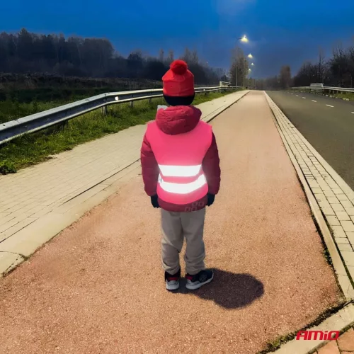 AMiO gyermek láthatósági mellény rózsaszín (03987)