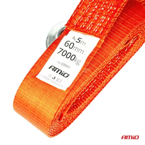 AMiO vontatóheveder 7000kg 60mm 5m kampó+kampó (03991)