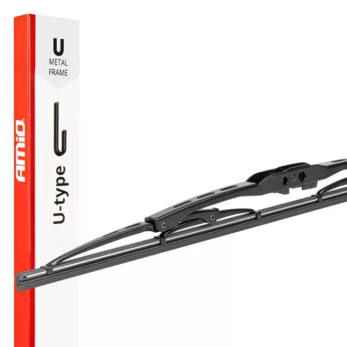 AMiO fémvázas ablaktörlő lapát U típus, méret: 18" 450mm, U alakú kampós rögzítés (04008)