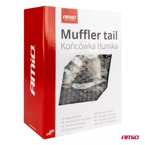 AMiO kipufogóvég rozsdamentes acél karbonmintás (04069)