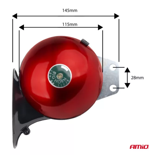 AMiO kürt készlet – 2 db piros 125mm 12V (04075)