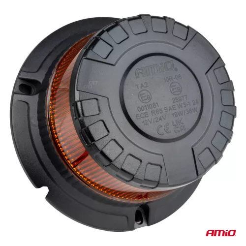 AMiO LED-es figyelmeztető lámpa nagy igénybevételre W28M 12V 24V (04105)