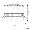 AMiO LED-es figyelmeztető lámpa nagy igénybevételre W28M 12V 24V (04105)