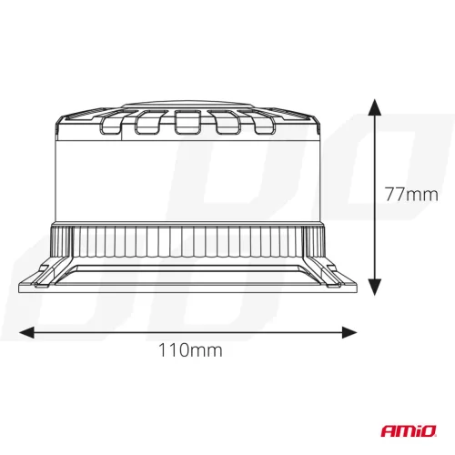 AMiO LED-es figyelmeztető lámpa nagy igénybevételre W28B 12V 24V (04106)