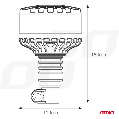 AMiO LED-es figyelmeztető lámpa nagy igénybevételre W28P 12V 24V (04107)