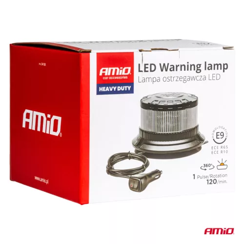 AMiO LED-es figyelmeztető lámpa nagy igénybevételre W28M 12V 24V (04108)