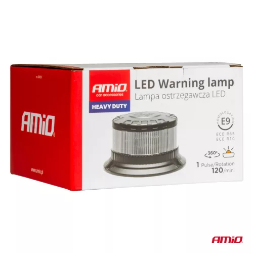 AMiO LED-es figyelmeztető lámpa nagy igénybevételre W28B 12V 24V (04109)