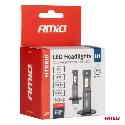AMiO LED fényszóróizzók Hybrid sorozat H1 6000K CANBUS 60W (04112)