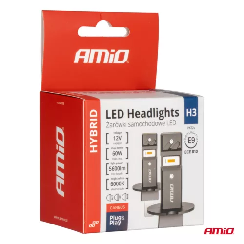 AMiO LED fényszóróizzók Hybrid sorozat H3 6000K CANBUS 60W (04113)
