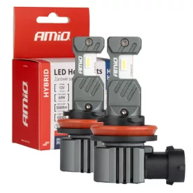   AMiO LED fényszóróizzók Hybrid sorozat H8 H9 H11 H16 6000K CANBUS 60W (04116)