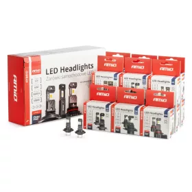   AMiO LED fényszóróizzók Hybrid sorozat H1 H3 H4 H7 HB3 HB4 6000K CANBUS 16 készlet (04120)