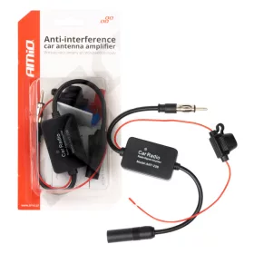 AMiO zavarszűrős autóantenna-erősítő 12V (04133)