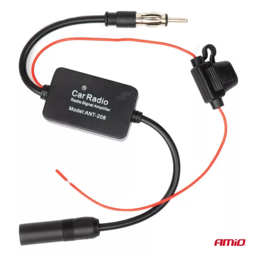 AMiO zavarszűrős autóantenna-erősítő 12V (04133)