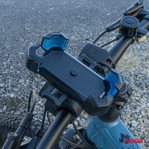 AMiO kerékpárra, motorkerékpárra és rollerre szerelhető forgatható telefontartó, 360° (04146)