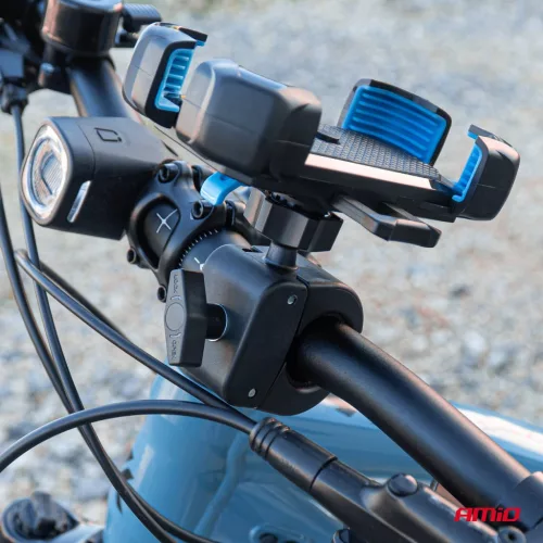 AMiO kerékpárra, motorkerékpárra és rollerre szerelhető forgatható telefontartó, 360° (04146)