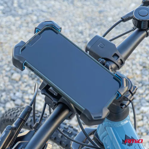 AMiO kerékpárra, motorkerékpárra és rollerre szerelhető forgatható telefontartó, 360° (04146)