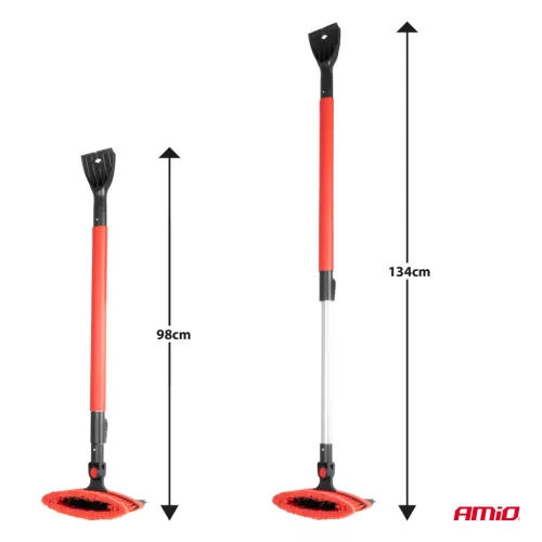 AMiO teleszkópos hóseprű jégkaparóval és vízlehúzóval, 98–134 cm (04147)