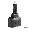 AMiO dupla szivargyújtó-elosztó 2xUSB 1xUSB C 12/24V max. 200W (04173)