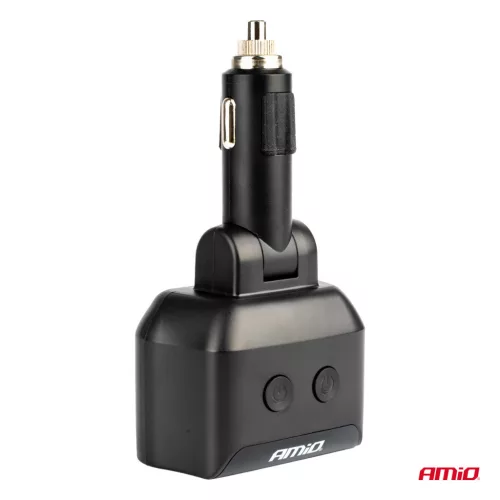 AMiO dupla szivargyújtó-elosztó 2xUSB 1xUSB C 12/24V max. 200W (04173)