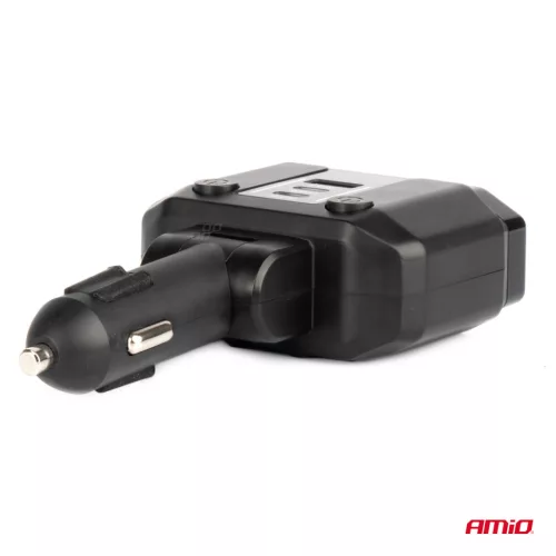 AMiO dupla szivargyújtó-elosztó PD30W PD20W QC3.0 12/24V max. 200W (04174)
