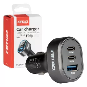 AMiO gyors autós töltő 3.0 PD65W PD20W (04177)