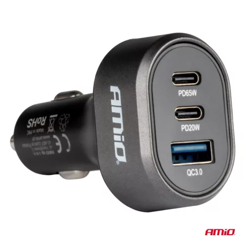 AMiO gyors autós töltő 3.0 PD65W PD20W (04177)