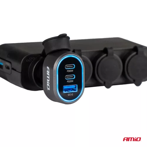 AMiO gyors autós töltő 3.0 PD65W PD20W (04177)
