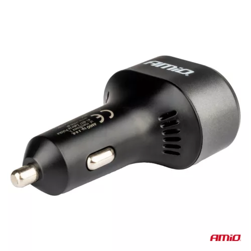 AMiO gyors autós töltő – feszültség LED kijelző 3.0 PD30W (04178)