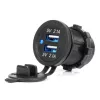 AMiO vízálló telefontöltő kék LED-visszajelzővel 4.2A 2xUSB 12/24V (04217)