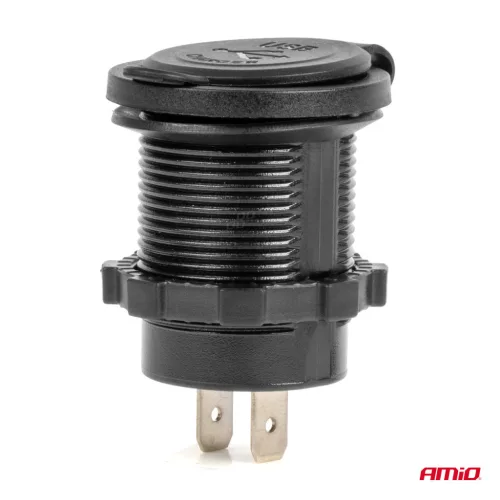 AMiO vízálló telefontöltő kék LED-visszajelzővel 4.2A 2xUSB 12/24V (04217)