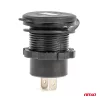 AMiO vízálló telefontöltő kapcsolóval piros LED visszajelző digitális voltmérő 2xUSB C 12/24V (04226)