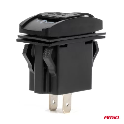 AMiO csónak alakú vízálló telefontöltő piros LED-háttérvilágítással 2xUSB 12/24V (04228)