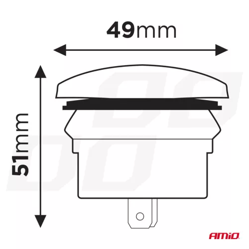 AMiO csónak alakú vízálló telefontöltő piros LED-háttérvilágítással 2xUSB 12/24V (04228)
