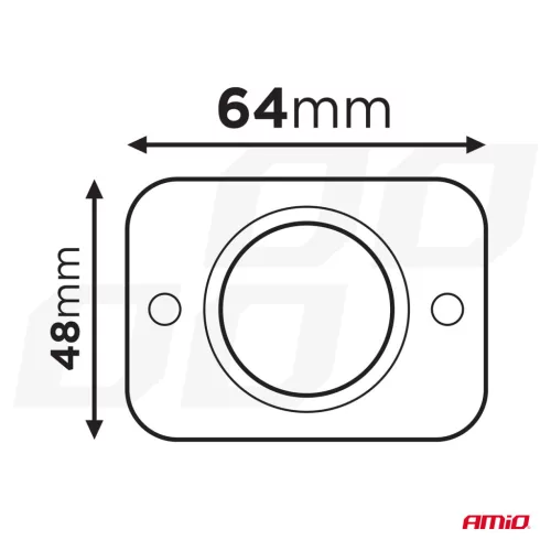 AMiO négyzetes alakú vízálló telefontöltő piros LED-háttérvilágítással 2xUSB 12/24V (04230)