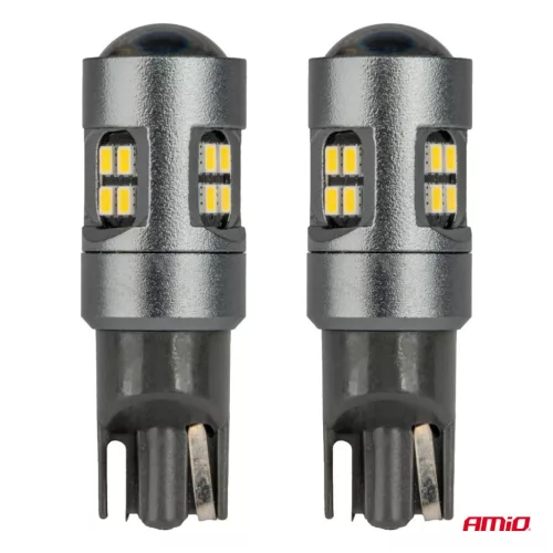 AMiO LED CANBUS T10 W5W 16SMD 2016 fehér izzók 12V/24V (04234)