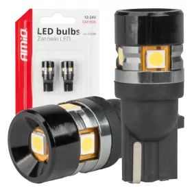   AMiO LED izzók CANBUS T10 W5W 5SMD 3030 fehér 12V 24V (04239)