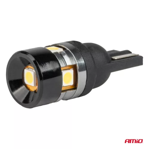 AMiO LED izzók CANBUS T10 W5W 5SMD 3030 fehér 12V 24V (04239)