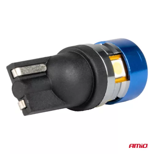 AMiO LED izzók CANBUS T10 W5W 5SMD 3030 fehér 12V 24V (04240)